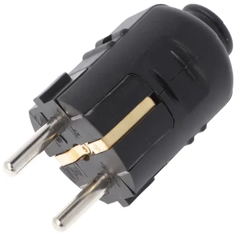 Schuko fişi beyaz, güvenlik fişi beyaz, gerilim azaltmalı Schuko fişi IP44 16A 250V, çift güvenlik kontaklı