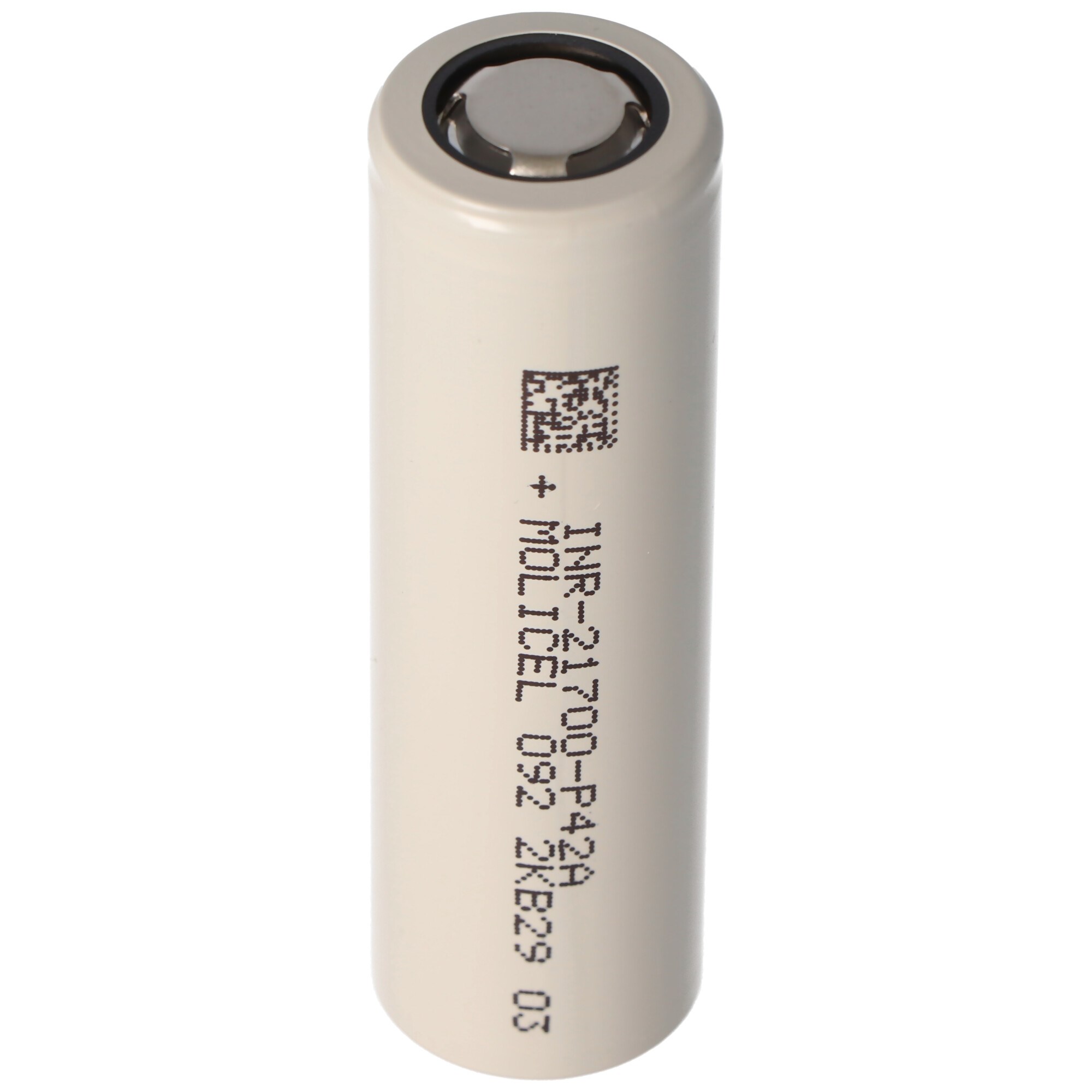 Molicel INR21700-P42A 4200mAh 45A Li-ion pil, 3.6V - 3.7V korumasız, düz üst, boyutlar 70.15x21.40mm