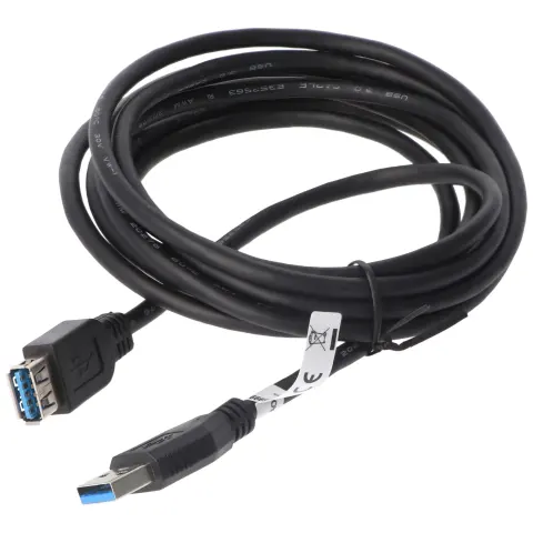USB 3.0 SuperSpeed uzatma kablosu, siyah, uzunluk 3 metre, USB 2.0'dan önemli ölçüde daha hızlı