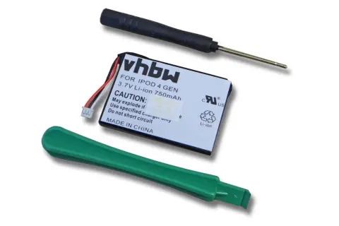 Li-Ion pil - 750mAh (3.7V) - MP3 çalarlar, Apple 616-0183, 616-0198, 616-0206, 616-0215, AW4701218074, ICP0534500 gibi müzik çalarlar için