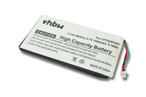 Li-Ion pil - 1400mAh (3.7V) - MP3 çalarlar, Creative Labs BA20603R79914, DVP-HD0003, LPCS285385 gibi müzik çalarlar için