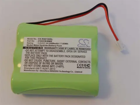 NiMH pil - 2200mAh (3.6V) - MP3 çalarlar, Robert Sports 210HCB3BMX gibi müzik çalarlar için
