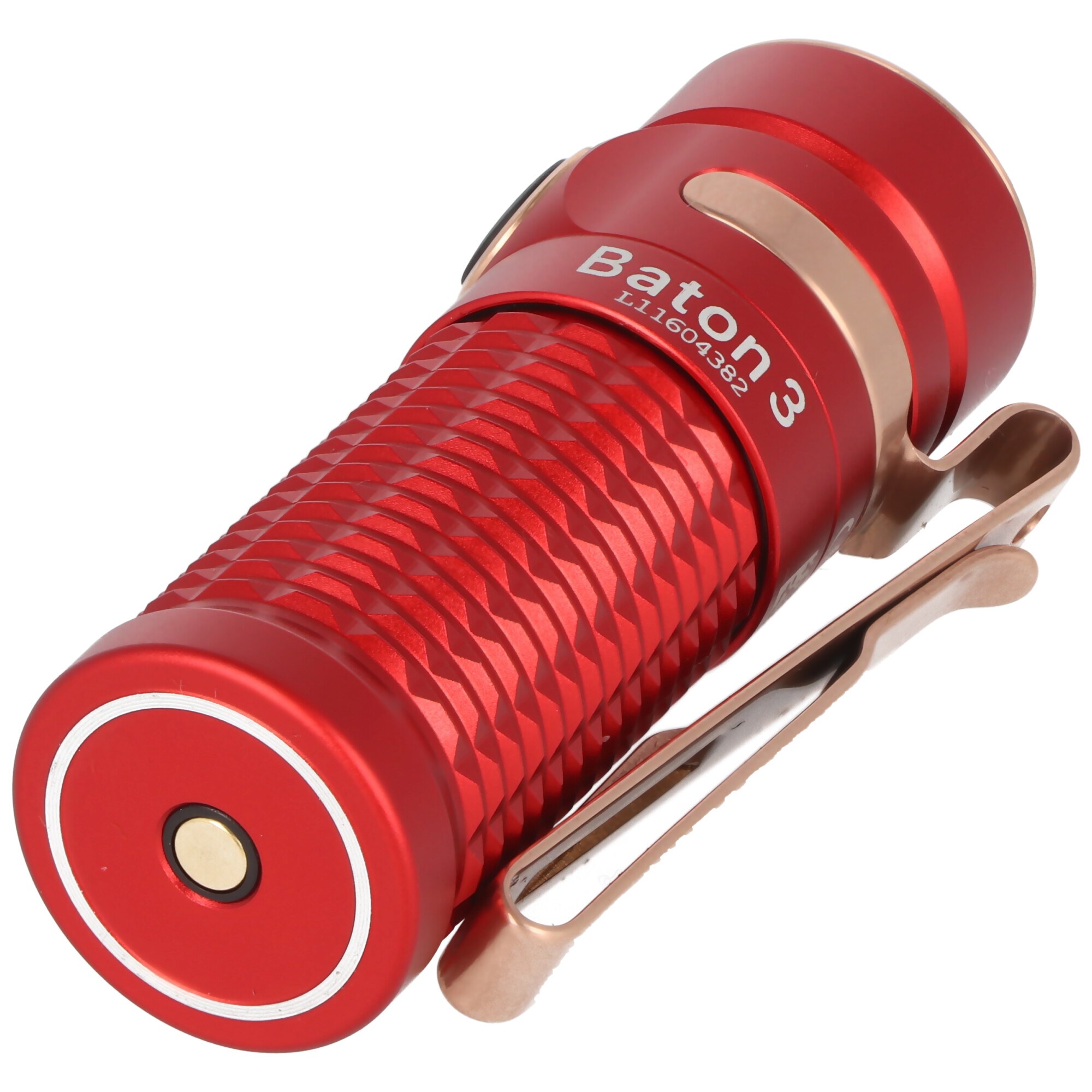Olight Baton 3 Premium Edition, kırmızı şarj kılıflı LED el feneri Baton 3, pil ve Baton 3 kırmızı şarj kılıfı dahil kablosuz şarj