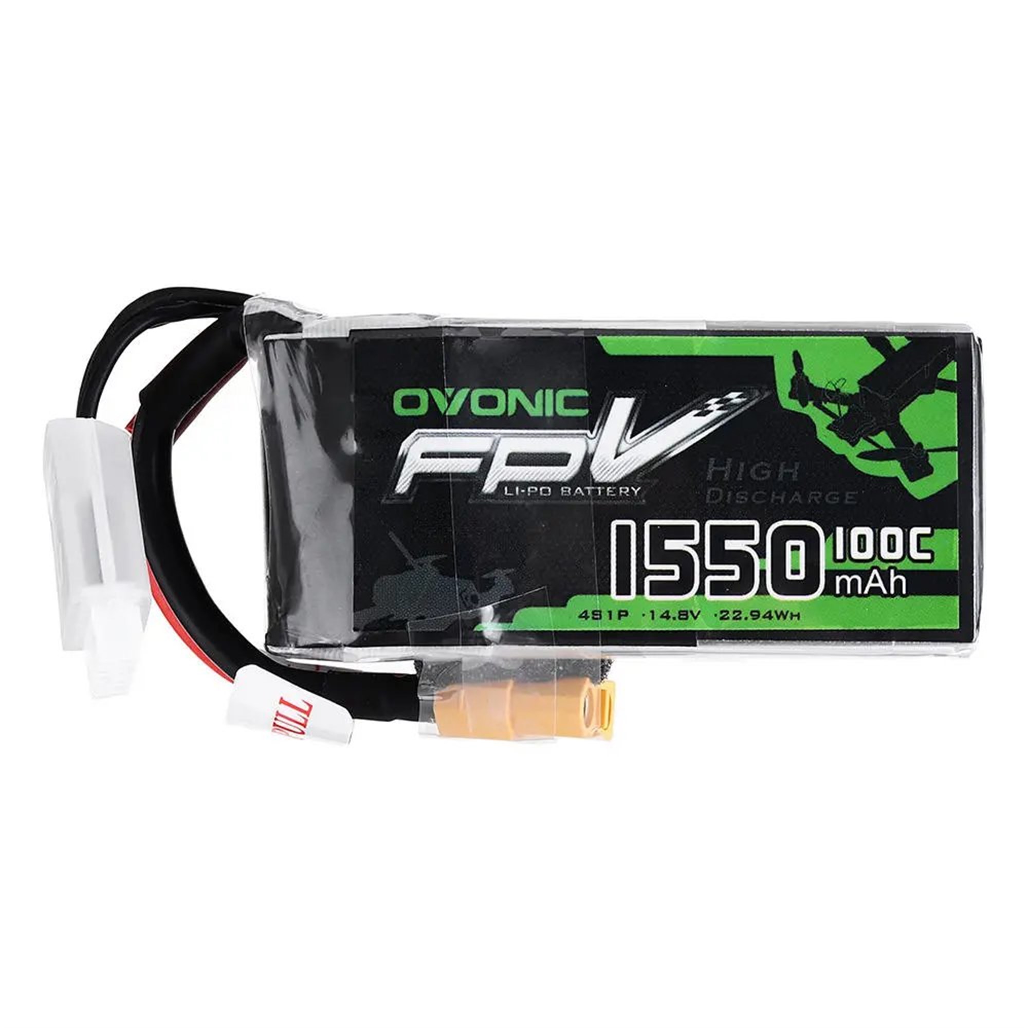 Li-polimer pil - Model yapımı, drone'lar, multikopterler, 4S1P gibi quadrocopter için 1550mAh (14,8V) 100C 4S XT60 fiş