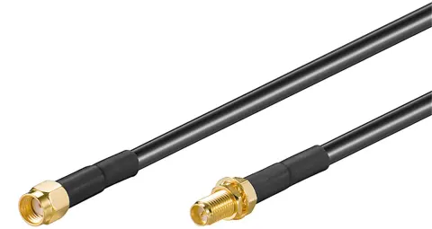 WLAN cihazları için anten uzatma kablosu (2,4 GHz + 5 GHz) RP-SMA fişi> RP-SMA soketi