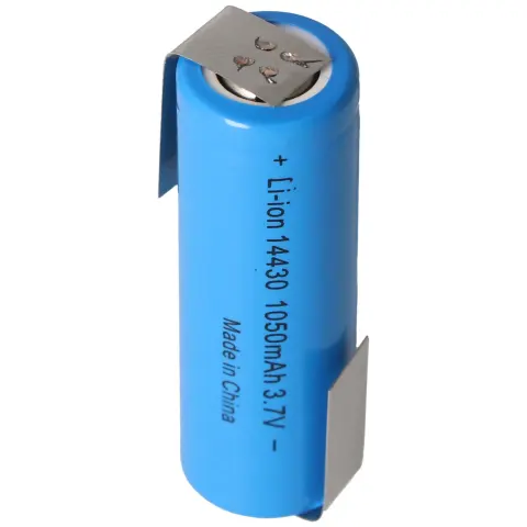 U-şekilli lehim pabuçlarına sahip Li-ion pil 14430 1050mAh 3,6V - 3,7V koruyucu elektroniksiz lityum iyon pil