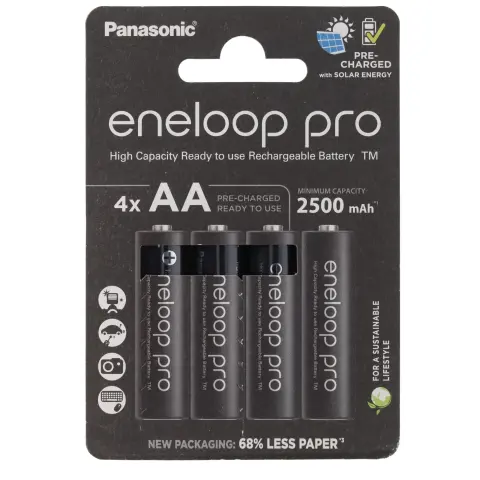 Panasonic Eneloop Pro AA 2500mAh Şarjlı Pil BK-3HCDE 4'lü Paket