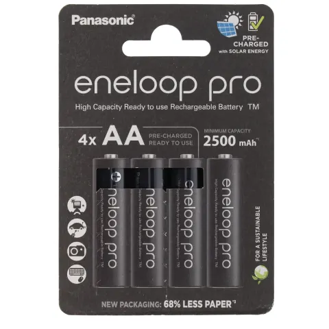 Panasonic Eneloop Pro AA 2500mAh Şarjlı Pil BK-3HCDE 4'lü Paket