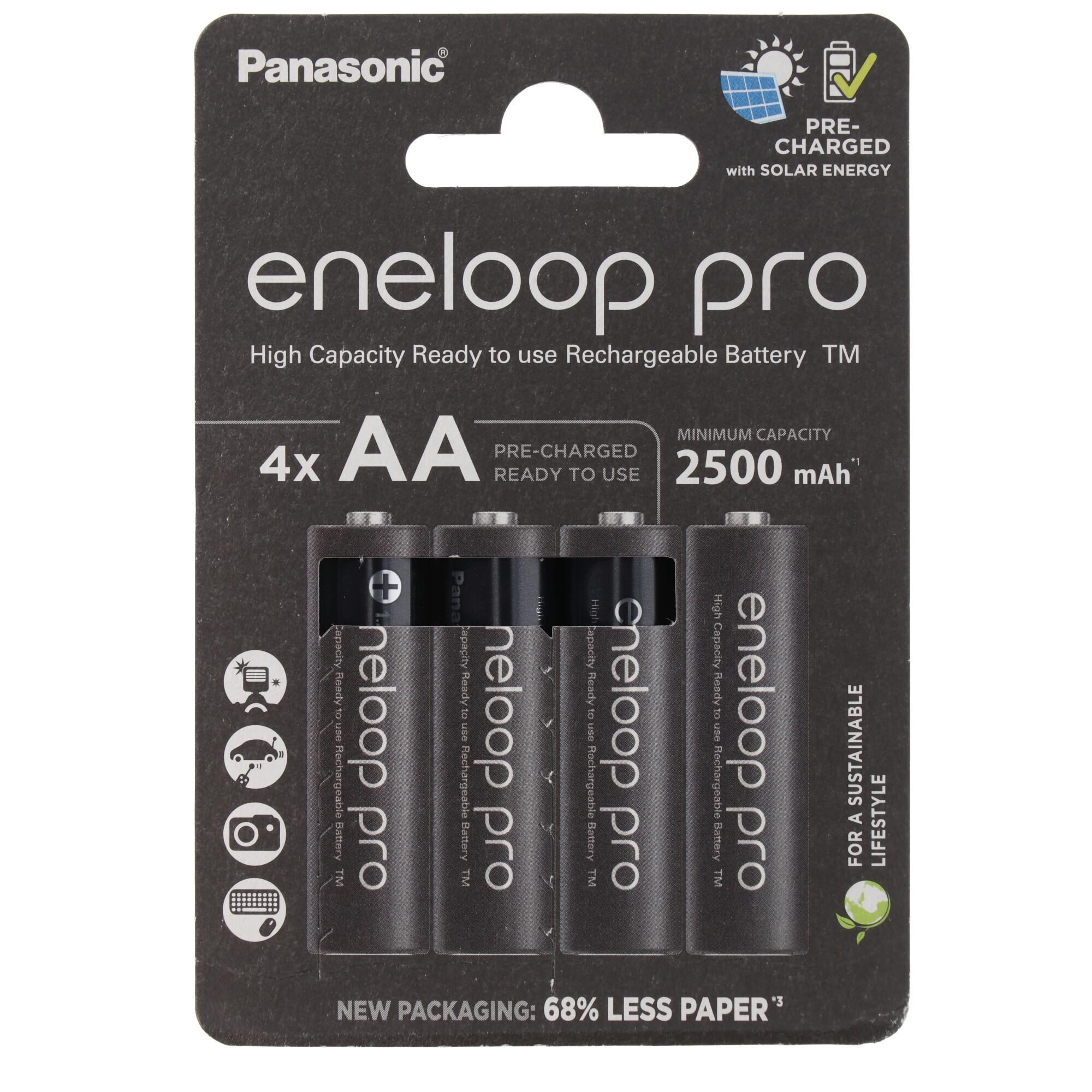 Panasonic Eneloop Pro AA 2500mAh Şarjlı Pil BK-3HCDE 4'lü Paket